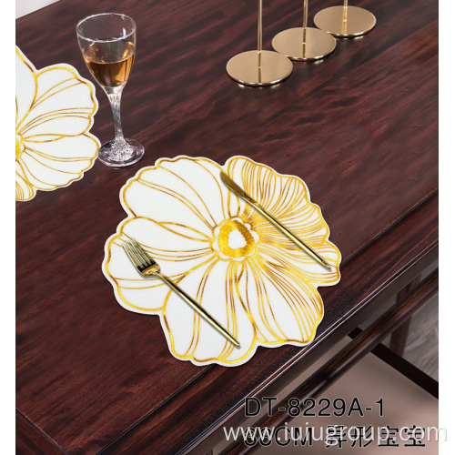 Gold PVC Placemats For Dinning Table